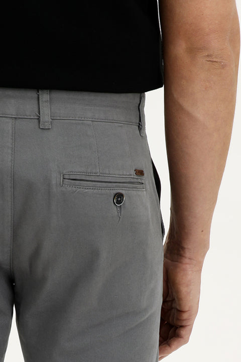 Mid Smoke Relaxed Fit Stretch Canvas / Chino Trousers