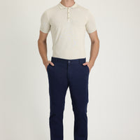 Mid-Navy Slim Fit Stretch Canvas / Chino Trousers