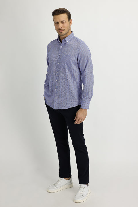 Dark Navy Blue Slim Fit Stretch Canvas / Chino Trousers