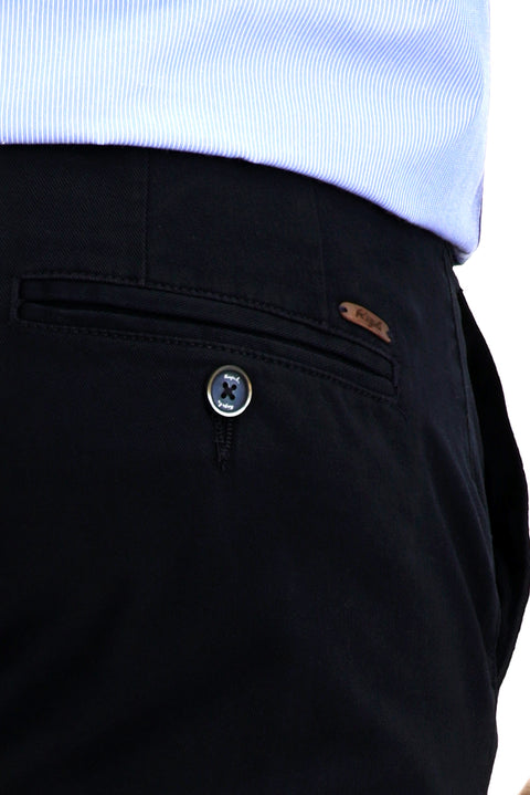 Dark Navy Relaxed Fit Stretch Canvas / Chino Trousers