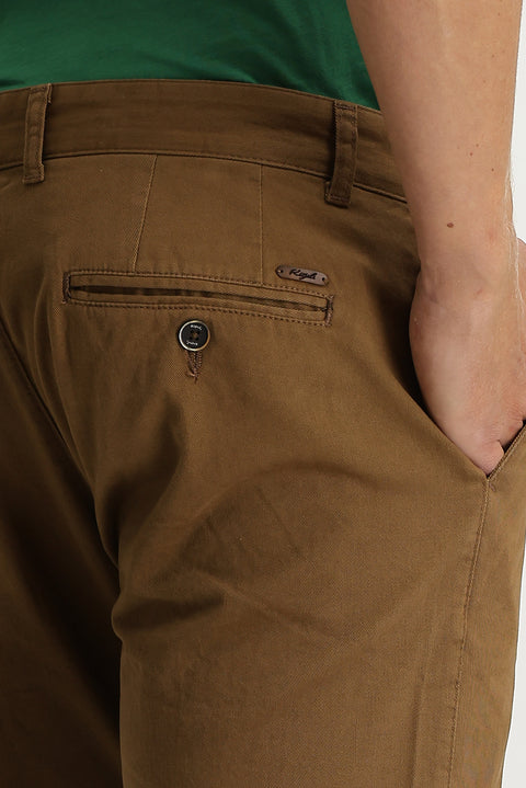 Light Brown Relaxed Fit Stretch Canvas / Chino Trousers