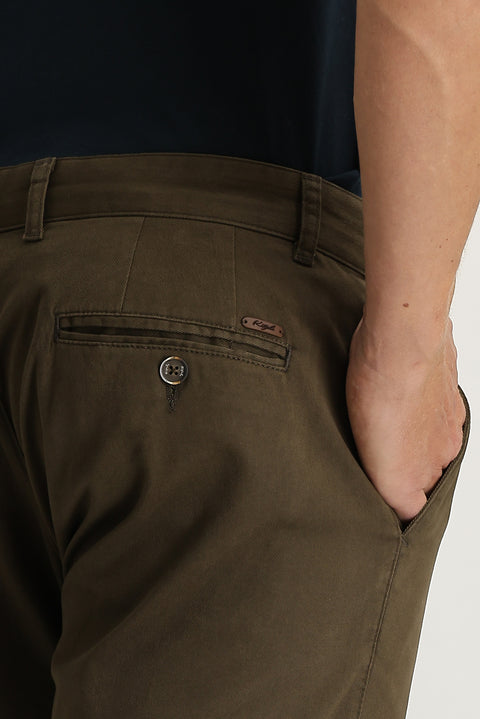 Medium Coffee Slim Fit Stretch Canvas / Chino Trousers