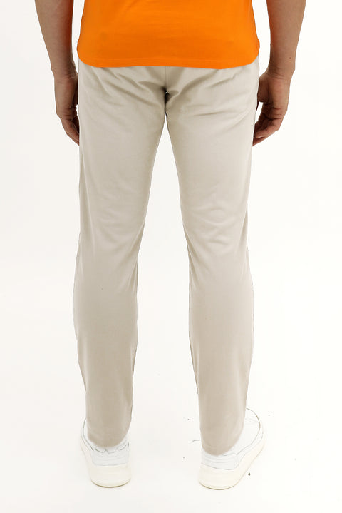 Light Beige Slim Fit Skinny Stretch Canvas / Chino Trousers