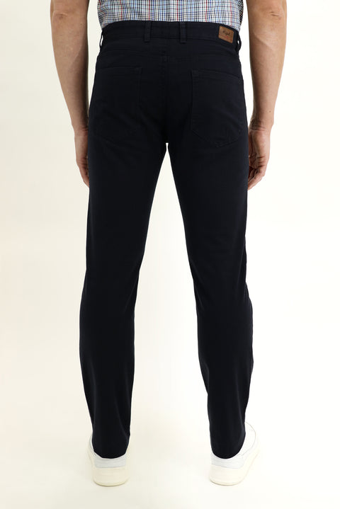 Dark Navy Relaxed Fit Stretch Canvas / Chino Trousers