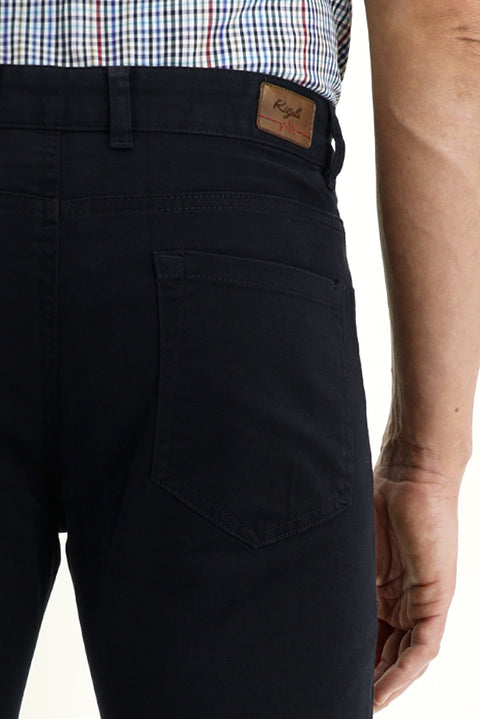 Dark Navy Relaxed Fit Stretch Canvas / Chino Trousers