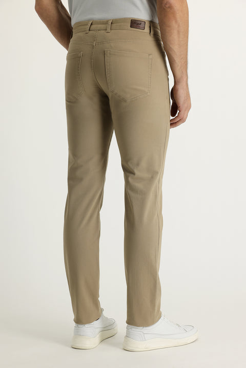 Camel Relaxed Fit Stretch Canvas / Chino Trousers