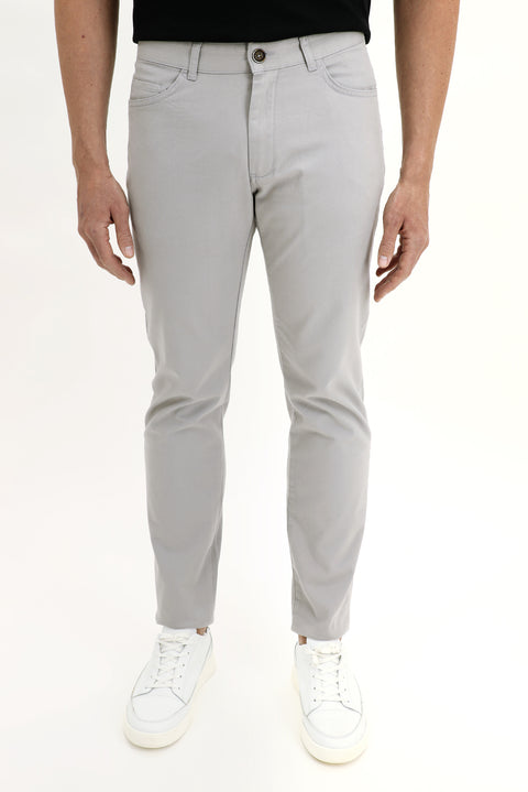 Stone Regular Fit Standard Cut Lycra Canvas / Chino Trousers