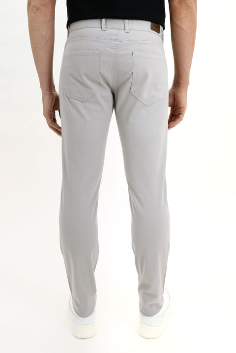 Stone Regular Fit Standard Cut Lycra Canvas / Chino Trousers