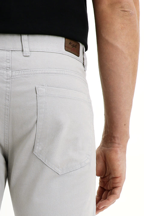 Stone Regular Fit Standard Cut Lycra Canvas / Chino Trousers