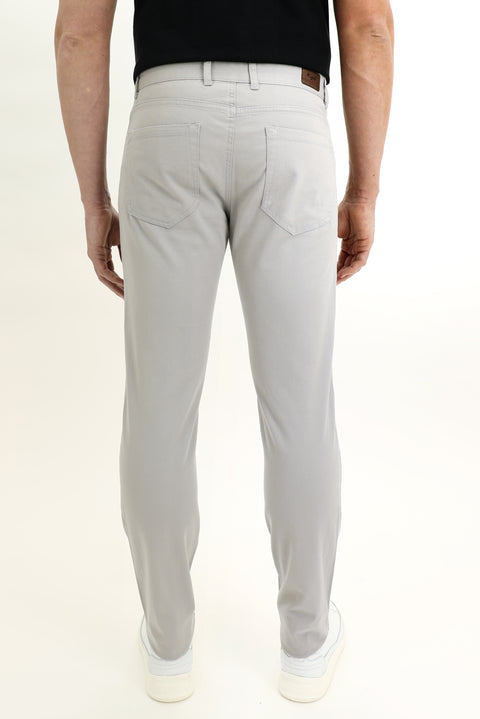 Stone Regular Fit Standard Cut Lycra Canvas / Chino Trousers