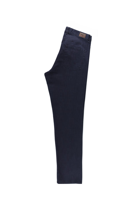 Aviator Blue Regular Fit Standard Cut Lycra Canvas / Chino Trousers