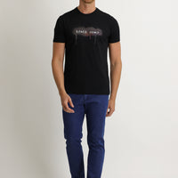 Light Blue Regular Fit Standard Cut Lycra Denim Look Trousers
