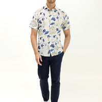 Dark Navy Regular Fit Standard Cut Lycra Canvas / Chino Trousers