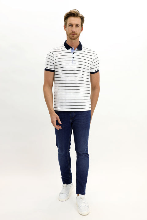 Dark Blue Regular Fit Standard Cut Lycra Denim Jeans