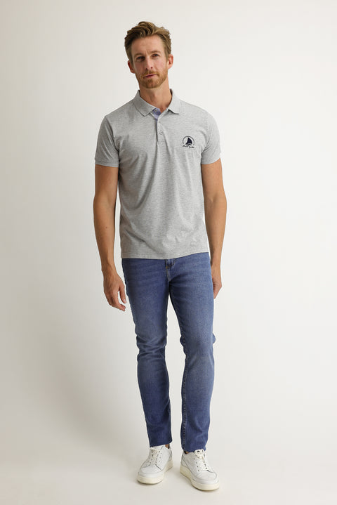 Light Blue Regular Fit Standard Cut Lycra Denim Pants