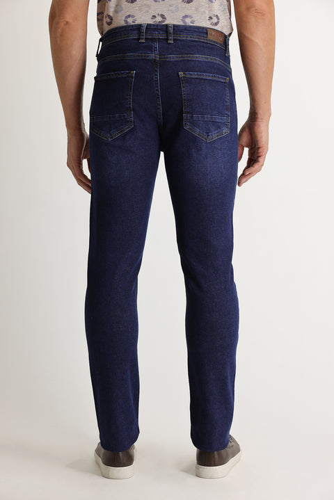 Dark Blue Slim Fit Stretch Denim Pants