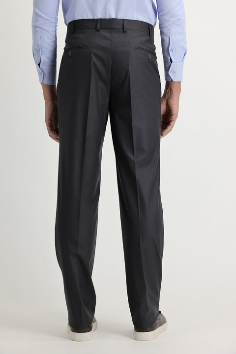 Medium Anthracite 4 Drop Relaxed Fit Lycra Classic Fabric Trousers