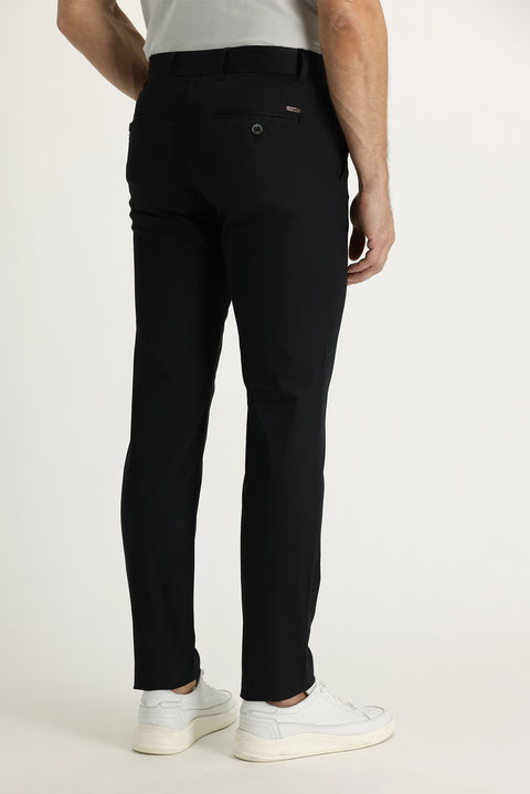 Black Slim Fit Stretch Canvas / Chino Trousers