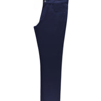Light Blue Slim Fit Patterned Lycra Canvas / Chino Trousers