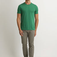 Light Khaki Slim Fit Patterned Stretch Canvas / Chino Trousers