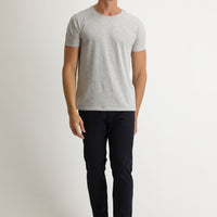 Dark Navy Regular Fit Standard Cut Eyelet Lycra Canvas / Chino Trousers