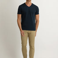 Light Camel Slim Fit Skinny Eyelet Lycra Canvas / Chino Trousers