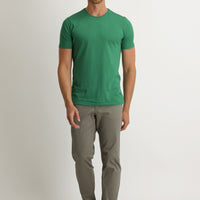 Sage Green Relaxed Fit Eyelet Lycra Canvas / Chino Trousers