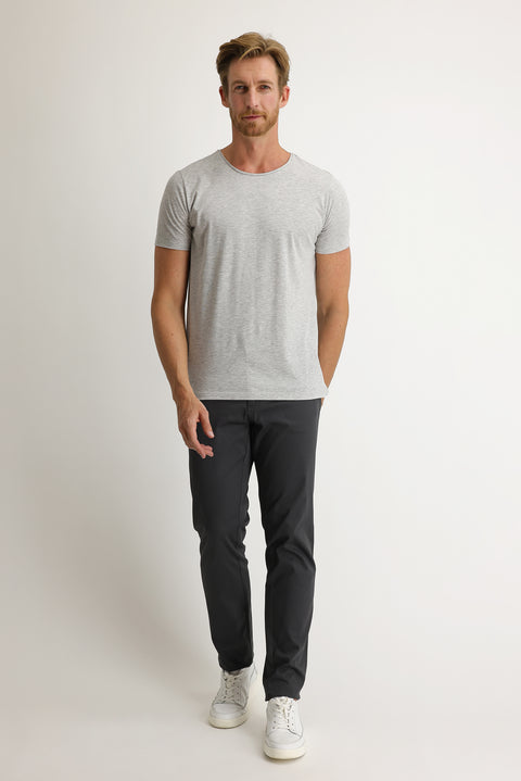 Open Anthracite Regular Fit Standard Cut Eyelet Lycra Canvas / Chino Trousers