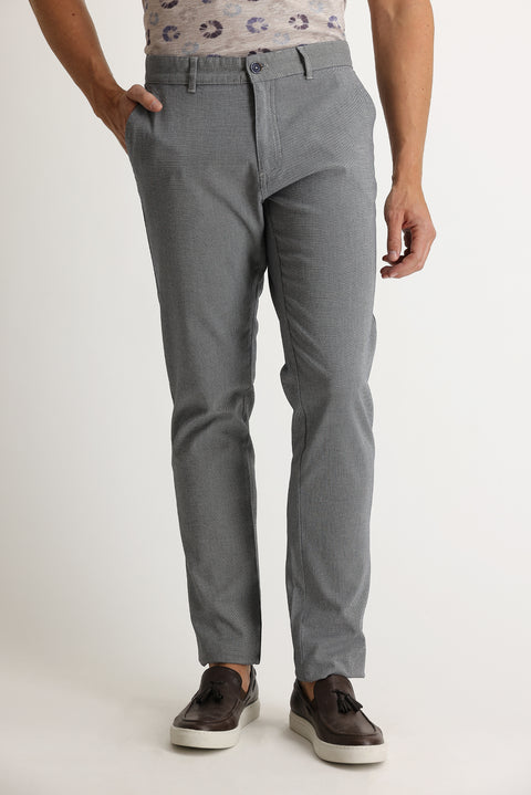 Black Relaxed Fit Eyelet Stretch Canvas / Chino Trousers