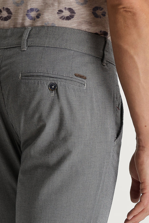 Siyah Regular Fit Standart Kesim Kuşgözü Likralı Kanvas / Chino Pantolon