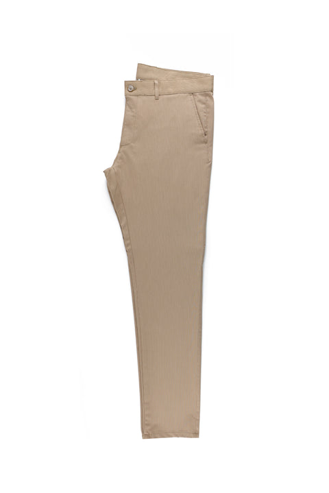 Dark Brown Relaxed Fit Stretch Canvas / Chino Trousers