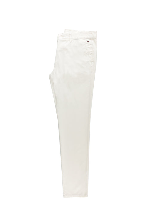 White Slim Fit Stretch Canvas / Chino Trousers