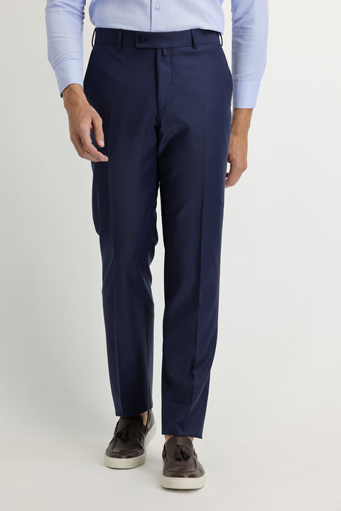 Medium Navy 6 Drop Regular Fit Standard Cut Classic Fabric Wool Trousers