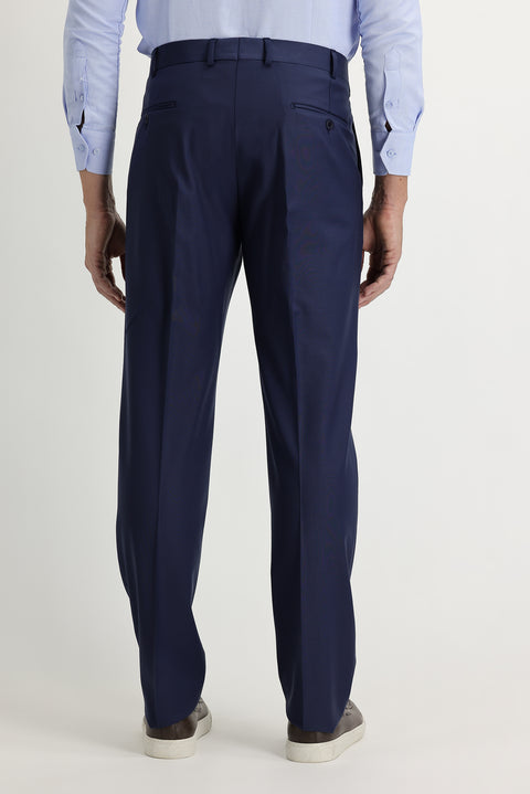 Medium Navy 6 Drop Regular Fit Standard Cut Classic Fabric Wool Trousers