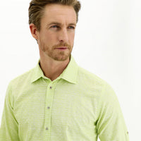 Pistachio Green Long-Sleeve Patterned Cotton Shirt