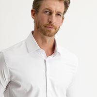 White Long Sleeve Slim Fit Classic Cotton Shirt with Cuffs