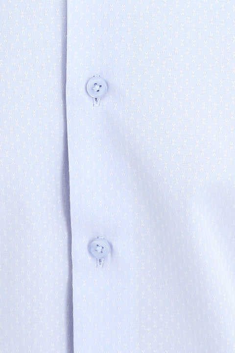 Light Blue Long Sleeve Slim Fit Patterned Shirt