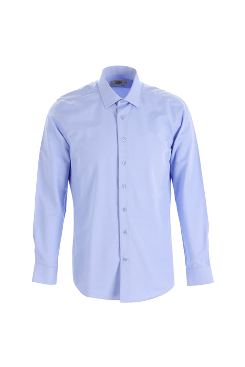 Light Blue Long Sleeve Slim Fit Patterned Shirt