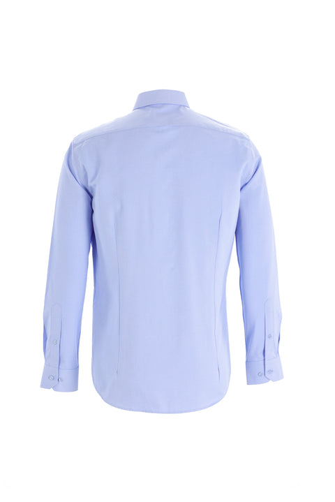 Light Blue Long Sleeve Slim Fit Patterned Shirt