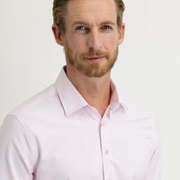 Dusty Pink Long Sleeve Slim Fit Narrow Cut Patterned Cotton Shirt