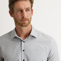 Black Long Sleeve Slim Fit Patterned Shirt