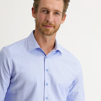 Dark Blue Long Sleeve Slim Fit Patterned Shirt