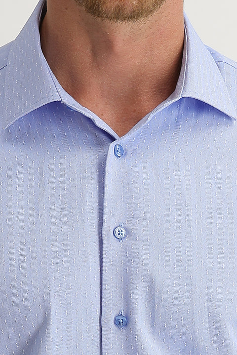Dark Blue Long Sleeve Slim Fit Patterned Shirt