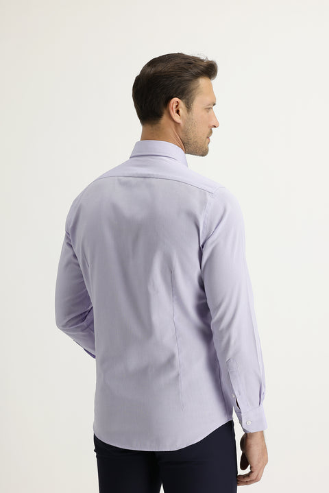 Lilac Long Sleeve Slim Fit Narrow Cut Oxford Shirt