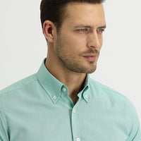 Pistachio Green Long Sleeve Slim Fit Oxford Shirt