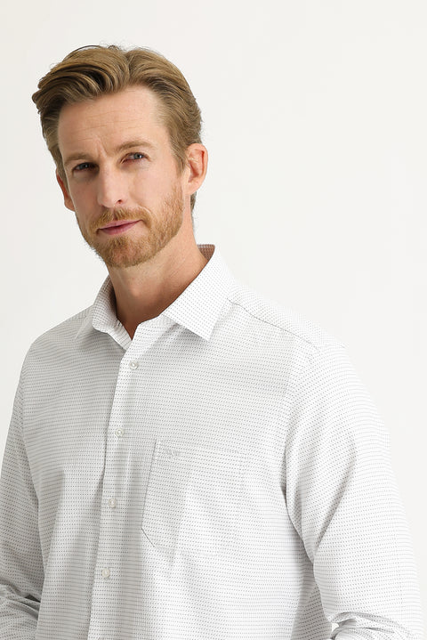 Black Long-Sleeve Classic Patterned Shirt