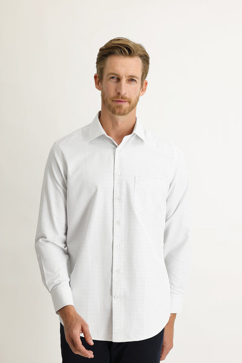 Black Long-Sleeve Classic Patterned Shirt