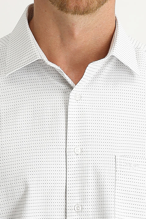 Black Long-Sleeve Classic Patterned Shirt