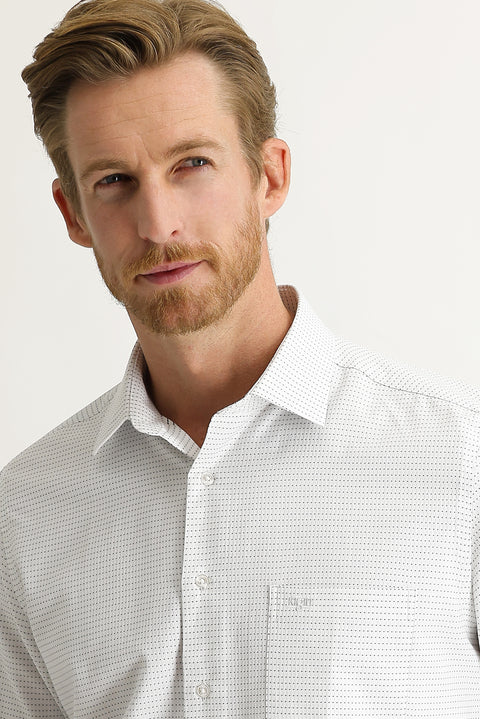 Black Long-Sleeve Classic Patterned Shirt