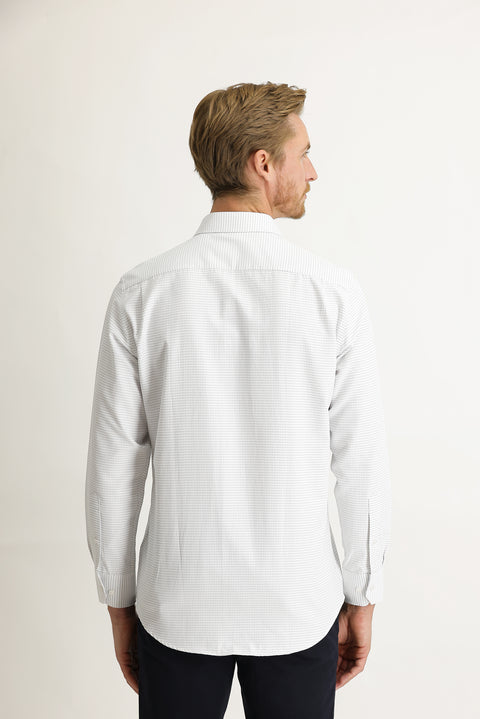 Black Long-Sleeve Classic Patterned Shirt